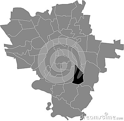 Locator map of the DIESELSTRAÃŸE DISTRICT, HALLE SAALE Vector Illustration